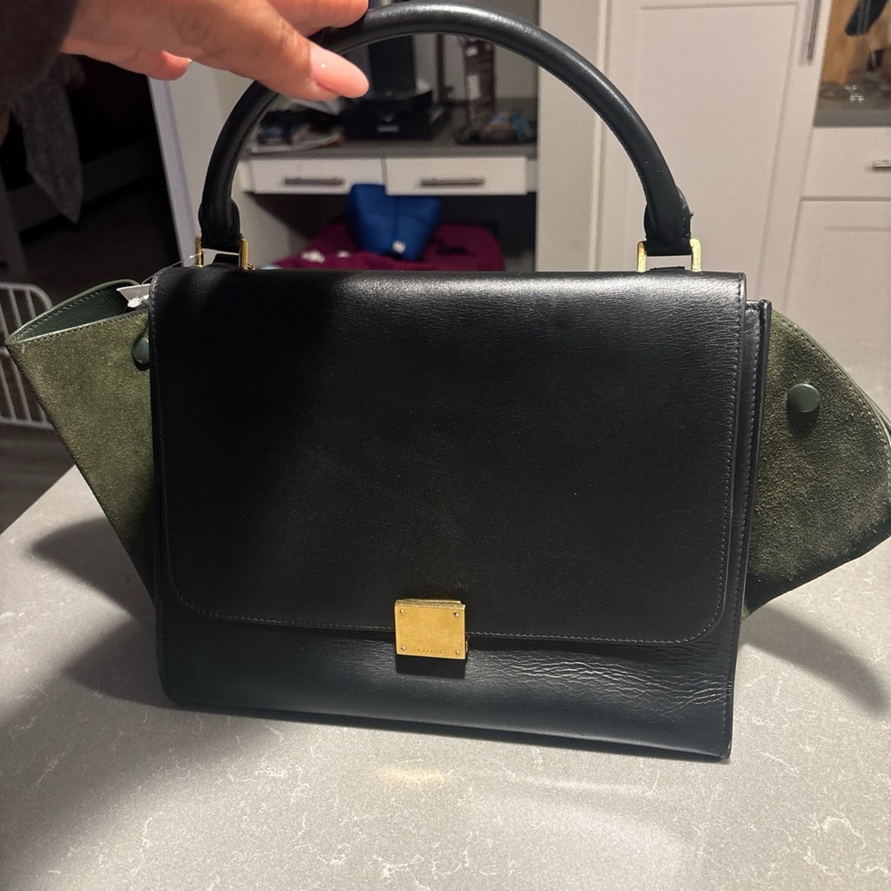 Céline Trapeze Leather & Suede Satchel